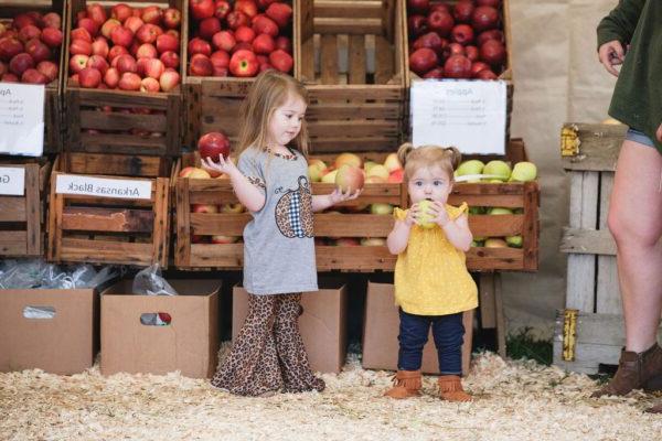 children choosing apples