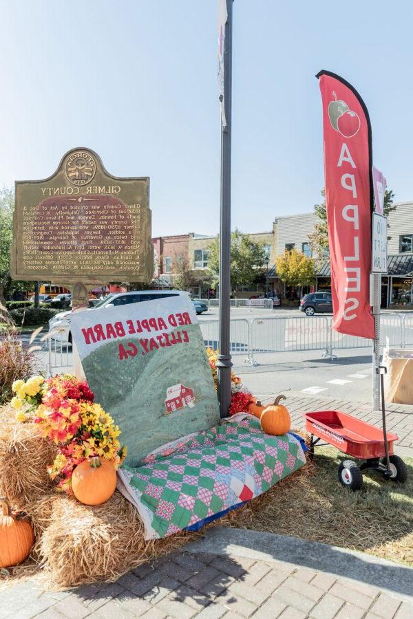 a fall display outside